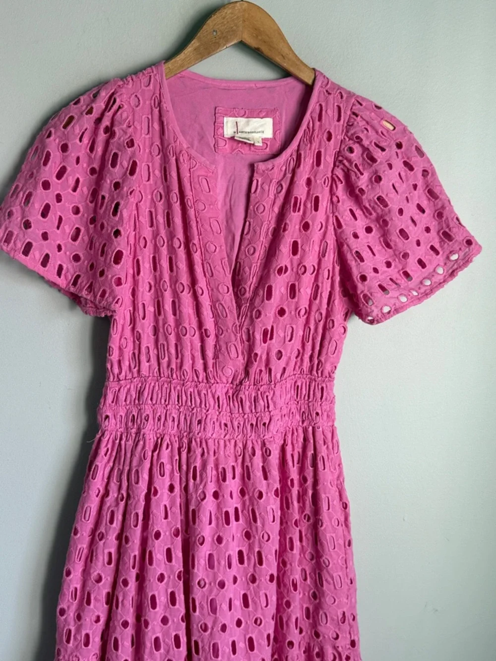 Anthropologie Somerset Maxi Dress Eyelet Edition PINK Large - Picture 4 of 12